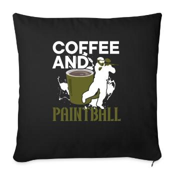 Coffee Drinker Paintball Player Paintballer - Sofa pillowcase 17,3'' x 17,3'' (45 x 45 cm) - black - Front