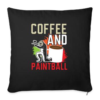 Buveur de café Joueur de paintball Paintballer - Housse de coussin décorative 45 x 45 cm - noir - Devant