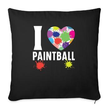 Paintball Paint Gun Paintball Player Paintballer - Sofa pillowcase 17,3'' x 17,3'' (45 x 45 cm) - black - Front