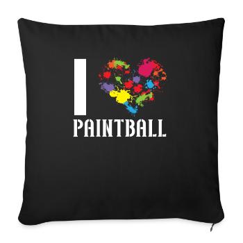 Paintball Paint Gun Paintball Player Paintballer - Sofa pillowcase 17,3'' x 17,3'' (45 x 45 cm) - black - Front