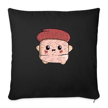 Kawaii Thumb Homme avec Cheveux Roux Design - Housse de coussin décorative 45 x 45 cm - noir - Devant