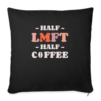 Moitié LMFT Moitié Café Mariage Et Famille - Housse de coussin décorative 45 x 45 cm - noir - Devant