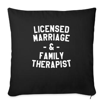 Thérapeute conjugal et familial agréé LMFT - Housse de coussin décorative 45 x 45 cm - noir - Devant