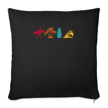 Surfing Retro Surfer Vintage Surf Wakeboard Water - Sofa pillowcase 17,3'' x 17,3'' (45 x 45 cm) - black - Front