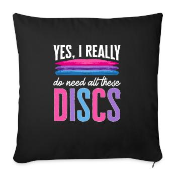 Discgolf Disc Golf Frisbee - Sofa pillowcase 17,3'' x 17,3'' (45 x 45 cm) - black - Front