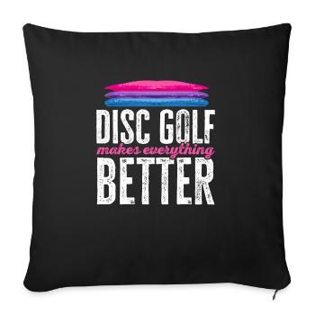 Discgolf Disc Golf Frisbee - Sofakissenbezug 45 x 45 cm - Schwarz - Vorne