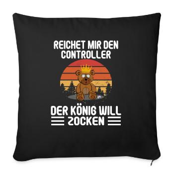 REICHET MIR DEN CONTROLLER GAMING I GAMER I ZOCKER - Sofakissenbezug 45 x 45 cm - Schwarz - Vorne
