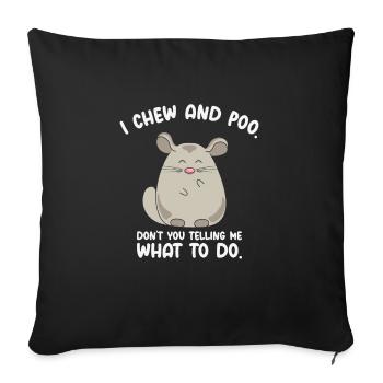 Chinchilla Mignon Pet Chinchilla - Housse de coussin décorative 45 x 45 cm - noir - Devant