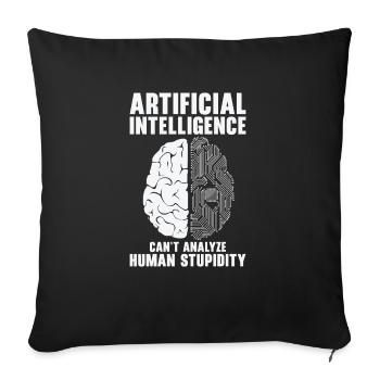 Programmeur d’intelligence artificielle Cerveau - Housse de coussin décorative 45 x 45 cm - noir - Devant