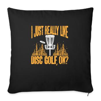 Discgolf Disc Golf Frisbee - Sofa pillowcase 17,3'' x 17,3'' (45 x 45 cm) - black - Front