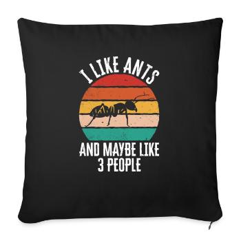 Ant Insect Collector Entomologist - Sofa pillowcase 17,3'' x 17,3'' (45 x 45 cm) - black - Front