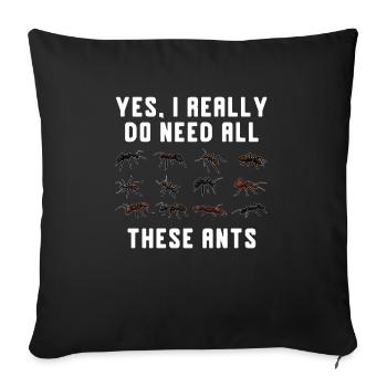Ant Insect Collector Entomologist - Sofa pillowcase 17,3'' x 17,3'' (45 x 45 cm) - black - Front