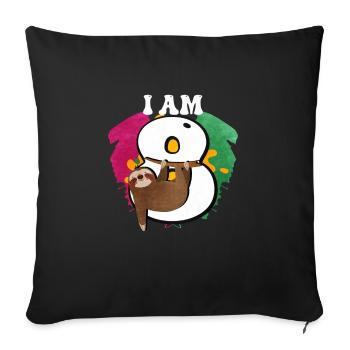 Je suis 8 paresseux - Housse de coussin décorative 45 x 45 cm - noir - Devant