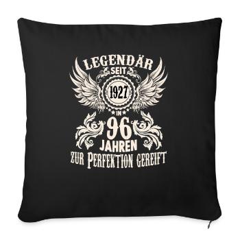 Eine Legende wird 96 Geburtstag Shirt zum Ehrentag - Sofakissenbezug 45 x 45 cm - Schwarz - Vorne