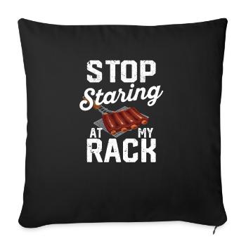 Arrêtez de regarder mon grill grill barbecue grill - Housse de coussin décorative 45 x 45 cm - noir - Devant