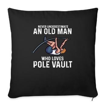 old man who loves pole vault Design for a pole - Sofakissenbezug 45 x 45 cm - Schwarz - Vorne