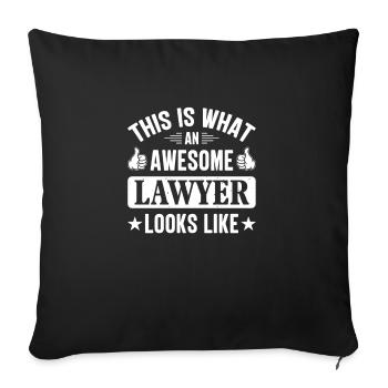 Avocats Drôle d’avocat étudiant en droit - Housse de coussin décorative 45 x 45 cm - noir - Devant