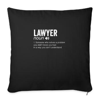 Avocats Drôle d’avocat étudiant en droit - Housse de coussin décorative 45 x 45 cm - noir - Devant