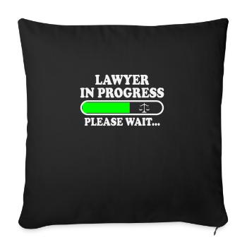 Avocats Drôle d’avocat étudiant en droit - Housse de coussin décorative 45 x 45 cm - noir - Devant