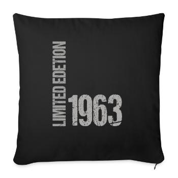 60. Geburtstag Damen Herren 60 Jahre 1963 Lustig - Sofakissenbezug 45 x 45 cm - Schwarz - Vorne