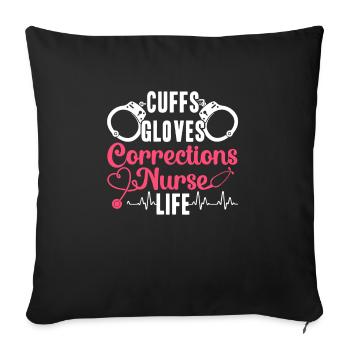 Correctional Nurse Nursing Correction Officer - Sofa pillowcase 17,3'' x 17,3'' (45 x 45 cm) - black - Front