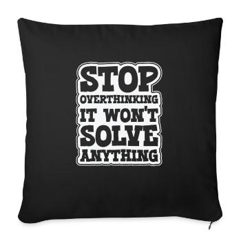 Overthinking Line Art Overthinker Anxiety Drawing - Sofa pillowcase 17,3'' x 17,3'' (45 x 45 cm) - black - Front
