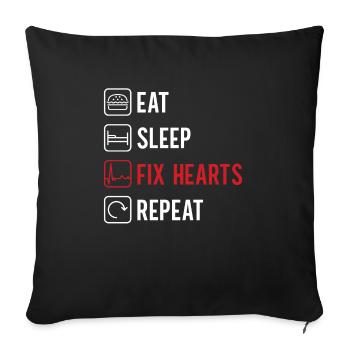Cardiology Nurse Cardiologist - Sofa pillowcase 17,3'' x 17,3'' (45 x 45 cm) - black - Front
