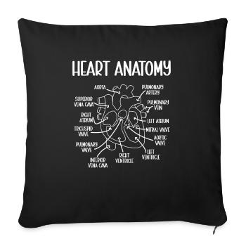 Cardiology Nurse Cardiologist - Sofa pillowcase 17,3'' x 17,3'' (45 x 45 cm) - black - Front