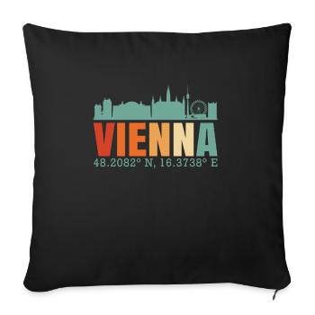 Vienna - Sofa pillowcase 17,3'' x 17,3'' (45 x 45 cm) - black - Front