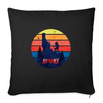 The mountains call and I have to go mountaineer, wa - Sofa pillowcase 17,3'' x 17,3'' (45 x 45 cm) - black - Front