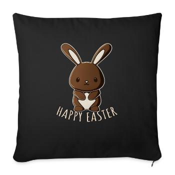 Lapin en chocolat Doux lapin en chocolat de Pâques - Housse de coussin décorative 45 x 45 cm - noir - Devant