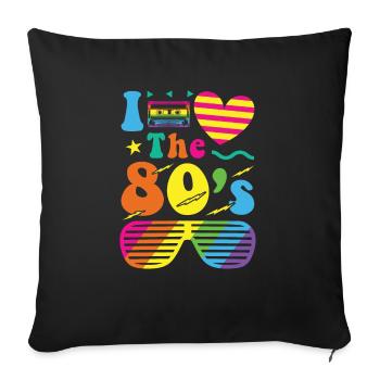 80s retro vintage costume year 80 love - Sofa pillowcase 17,3'' x 17,3'' (45 x 45 cm) - black - Front