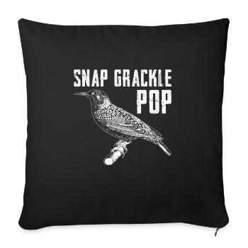 Blackbird Snap Grackle Pop Design pour les ornithologues amateurs - Housse de coussin décorative 45 x 45 cm - noir - Devant