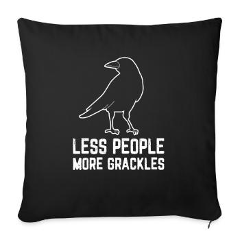 Blackbird Grackle Bird Design pour les ornithologues amateurs - Housse de coussin décorative 45 x 45 cm - noir - Devant