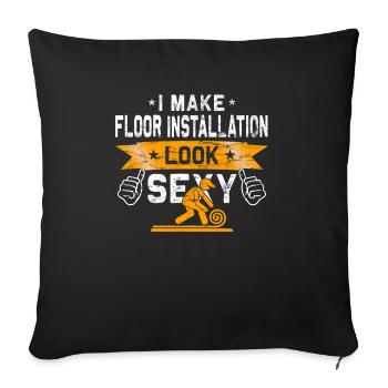 Flooring carpet installers - Sofa pillowcase 17,3'' x 17,3'' (45 x 45 cm) - black - Front
