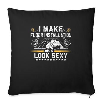Flooring carpet installers - Sofa pillowcase 17,3'' x 17,3'' (45 x 45 cm) - black - Front