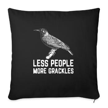 Blackbird Grackle Bird Design pour les ornithologues amateurs - Housse de coussin décorative 45 x 45 cm - noir - Devant