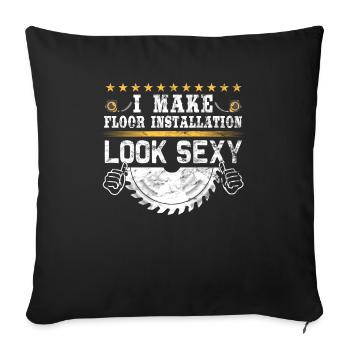 Flooring carpet installers - Sofa pillowcase 17,3'' x 17,3'' (45 x 45 cm) - black - Front