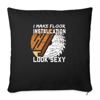 Flooring carpet installers - Sofa pillowcase 17,3'' x 17,3'' (45 x 45 cm) - black - Front