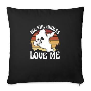 Les fantômes m’aiment - Housse de coussin décorative 45 x 45 cm - noir - Devant