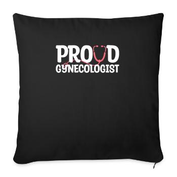 Proud Gynecologist Gynecology OB/GYN - Sofa pillowcase 17,3'' x 17,3'' (45 x 45 cm) - black - Front