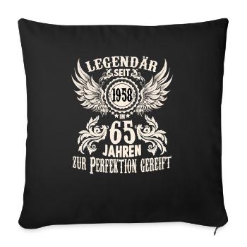 65 Jahre Geburtstag Ehrentags Wiegenfest Sprüche - Sofakissenbezug 45 x 45 cm - Schwarz - Vorne