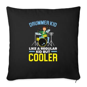 Batteur Instrument de musique Musicien Joueur de batterie - Housse de coussin décorative 45 x 45 cm - noir - Devant