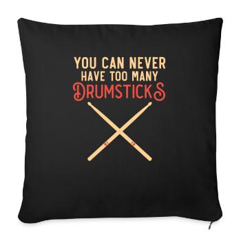 Batteur Instrument de musique Musicien Joueur de batterie - Housse de coussin décorative 45 x 45 cm - noir - Devant