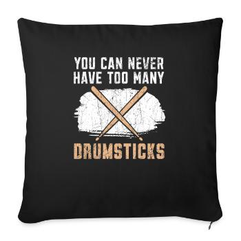 Batteur Instrument de musique Musicien Joueur de batterie - Housse de coussin décorative 45 x 45 cm - noir - Devant
