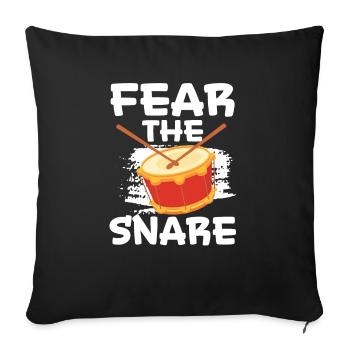 Batteur Instrument de musique Musicien Joueur de batterie - Housse de coussin décorative 45 x 45 cm - noir - Devant