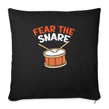 Batteur Instrument de musique Musicien Joueur de batterie - Housse de coussin décorative 45 x 45 cm - noir - Devant