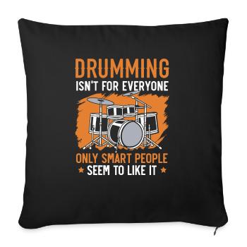 Batteur Instrument de musique Musicien Joueur de batterie - Housse de coussin décorative 45 x 45 cm - noir - Devant