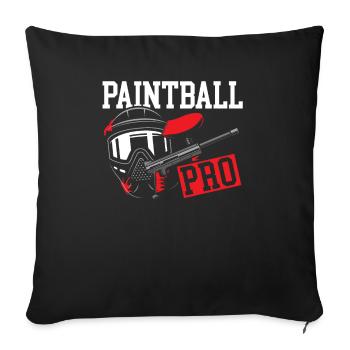Paintball Paint Gun Paintball Player Paintballer - Sofa pillowcase 17,3'' x 17,3'' (45 x 45 cm) - black - Front