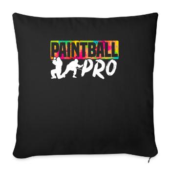 Paintball Paint Gun Paintball Player Paintballer - Sofa pillowcase 17,3'' x 17,3'' (45 x 45 cm) - black - Front